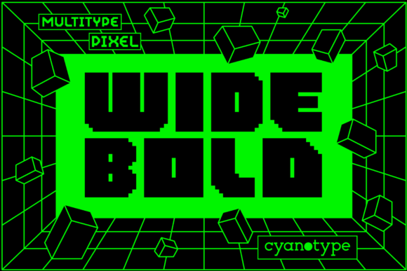 MultiType Pixel Wide Bold for Branding and Design